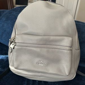 Like new Gray leather Coach Backpack